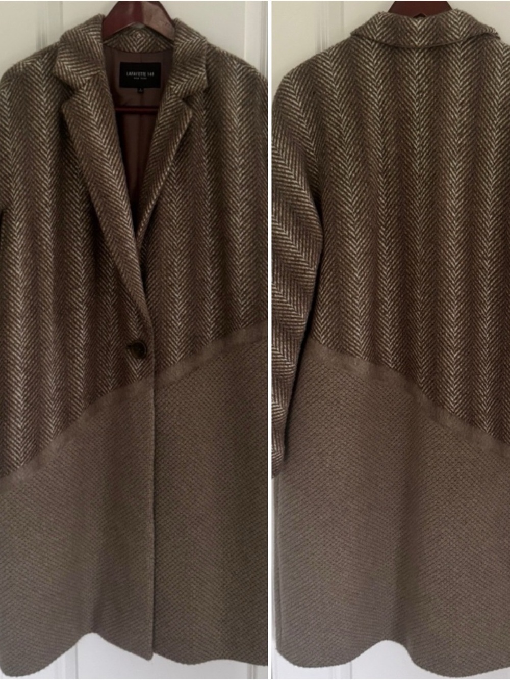 Lafayette 148 New York Wool/ Angora and 100% Cashmere Long Coat